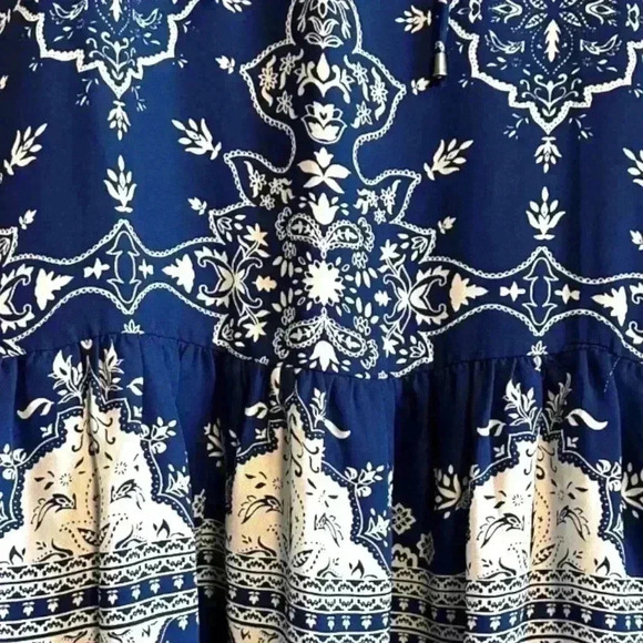 NWOT  Lovers + Friends Temple Scarf Print Lace-Up Boho Chic Mini Dress – Size XS - Picture 12 of 14